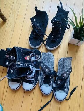 Set of 3 Casual High-Top Sneakers Size 8